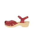 Side image of Margreta Mary Jane Clog Red