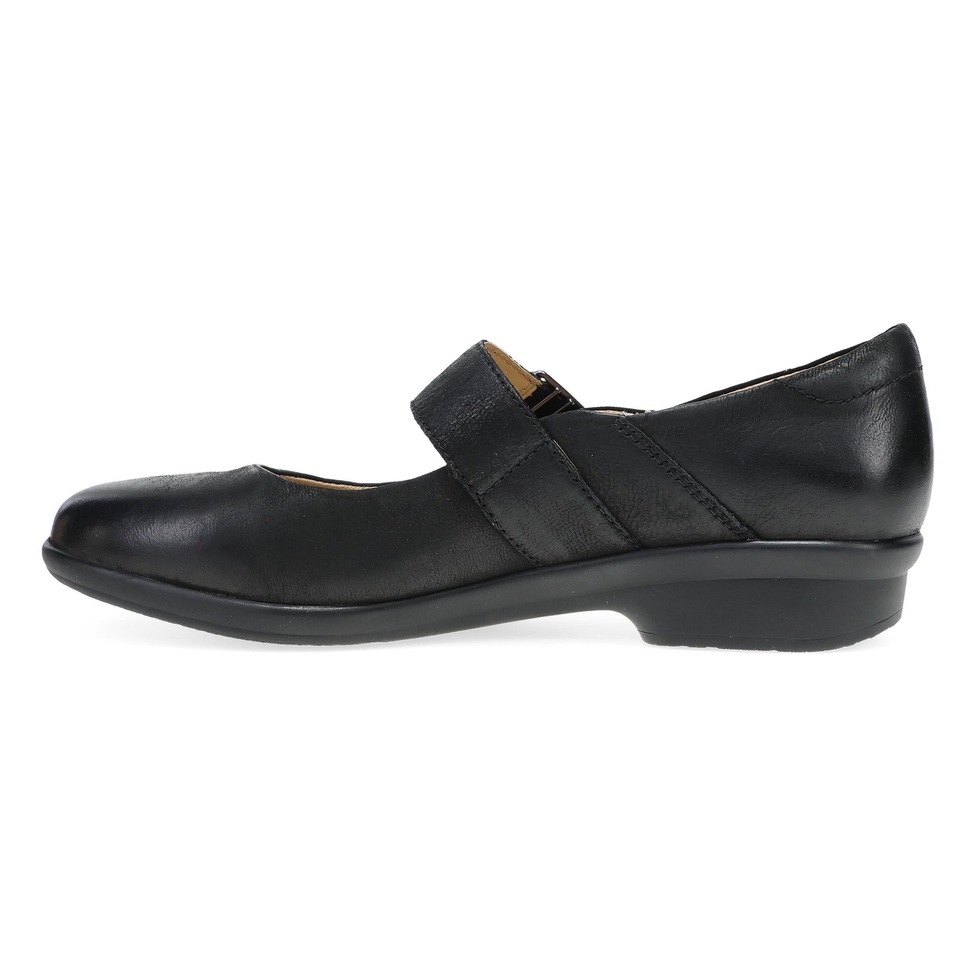 Side image of Collette Wide Black Burnished Nubuck