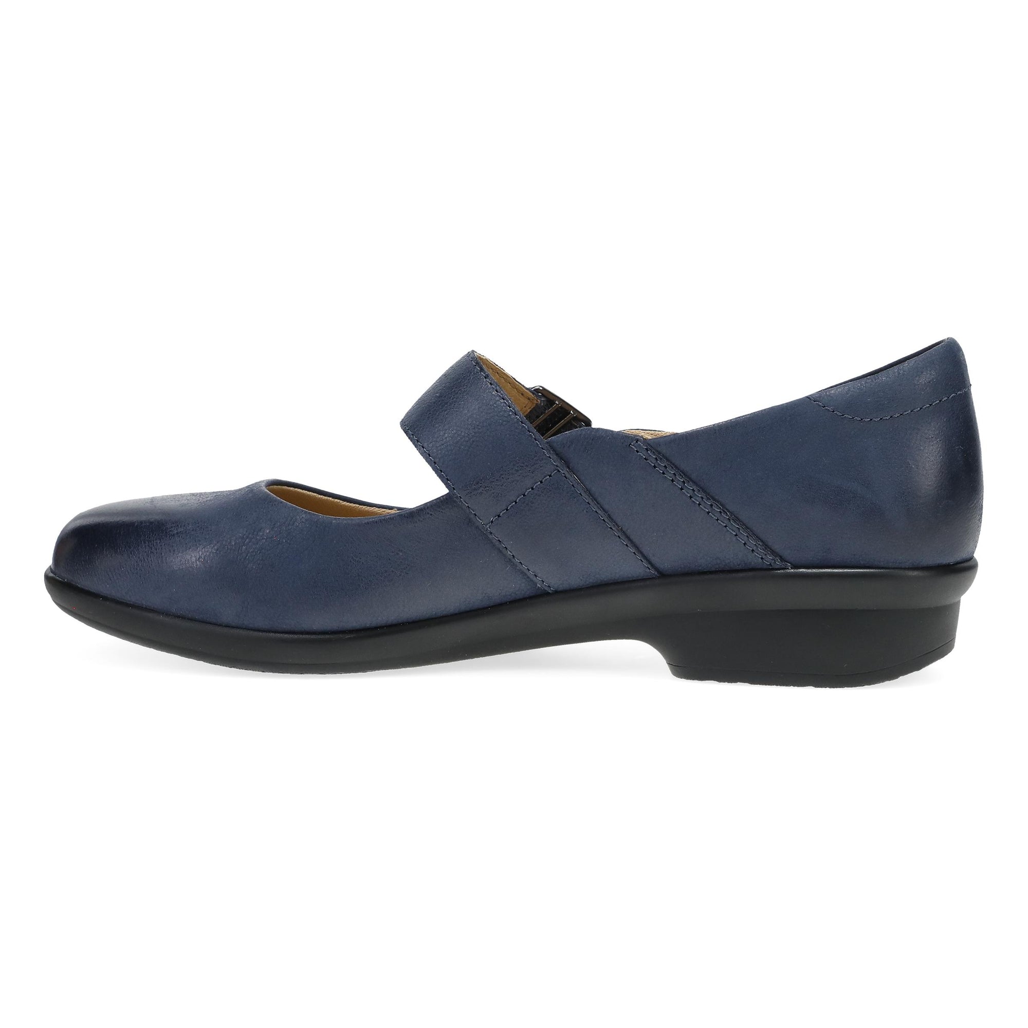Side image of Collette Wide Navy Burnished Nubuck
