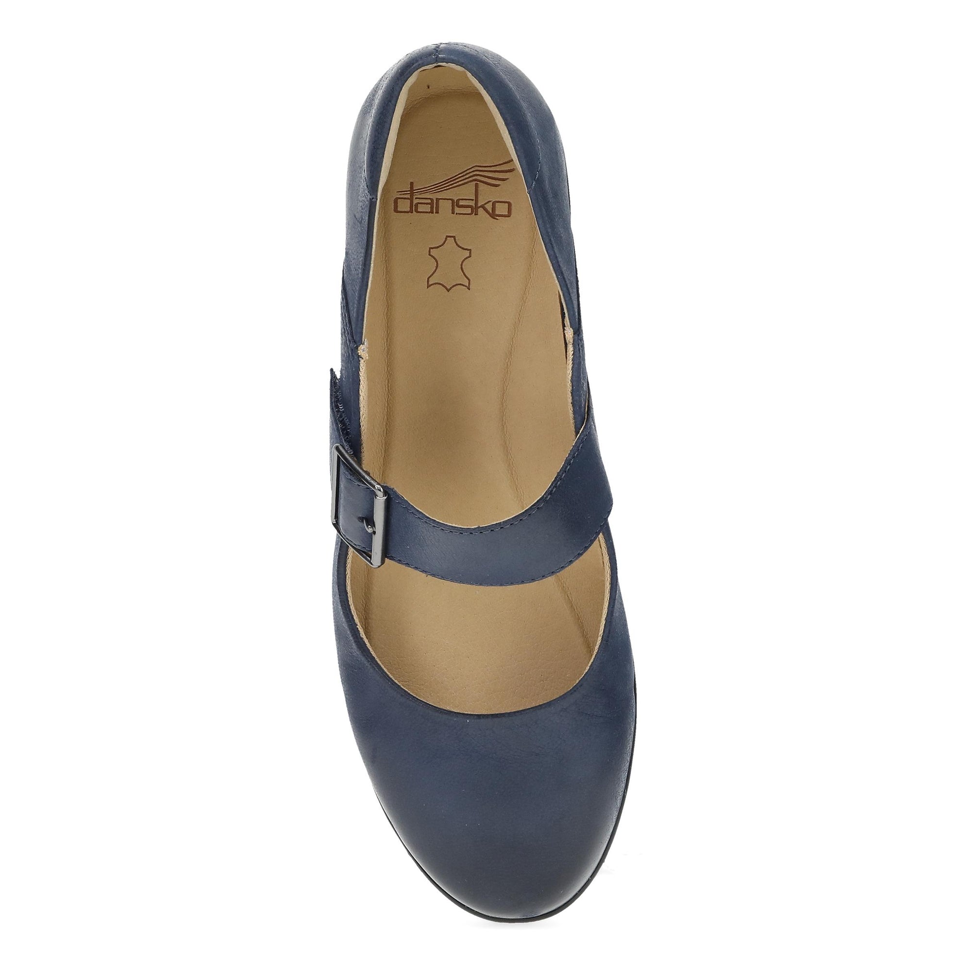Top image of Collette Wide Navy Burnished Nubuck