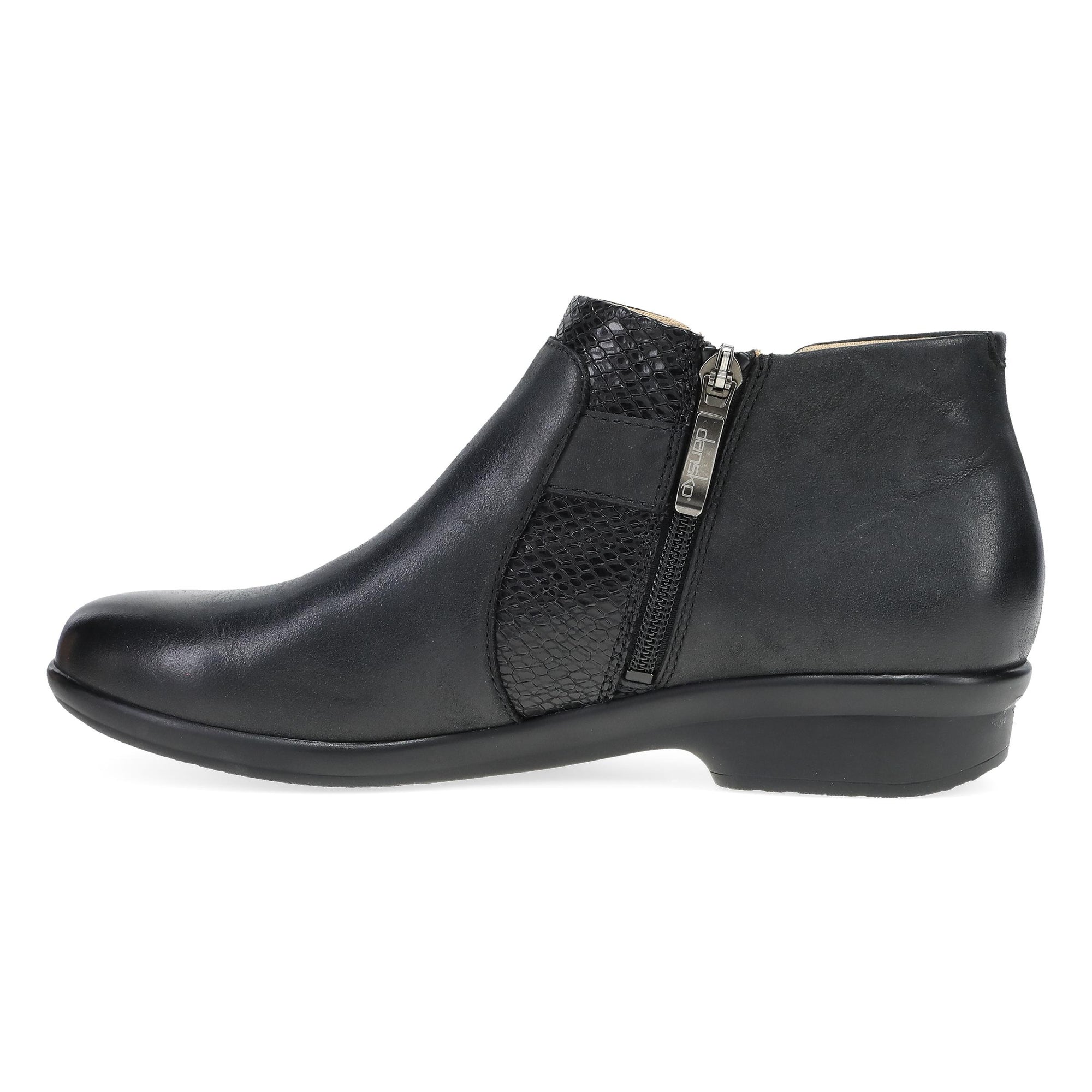 Side image of Carolyn Black Burnished Calf
