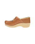 Side image of Professional Clog Tan Floral Embroidered
