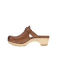 Side image of Leandra Clog Brown Leather
