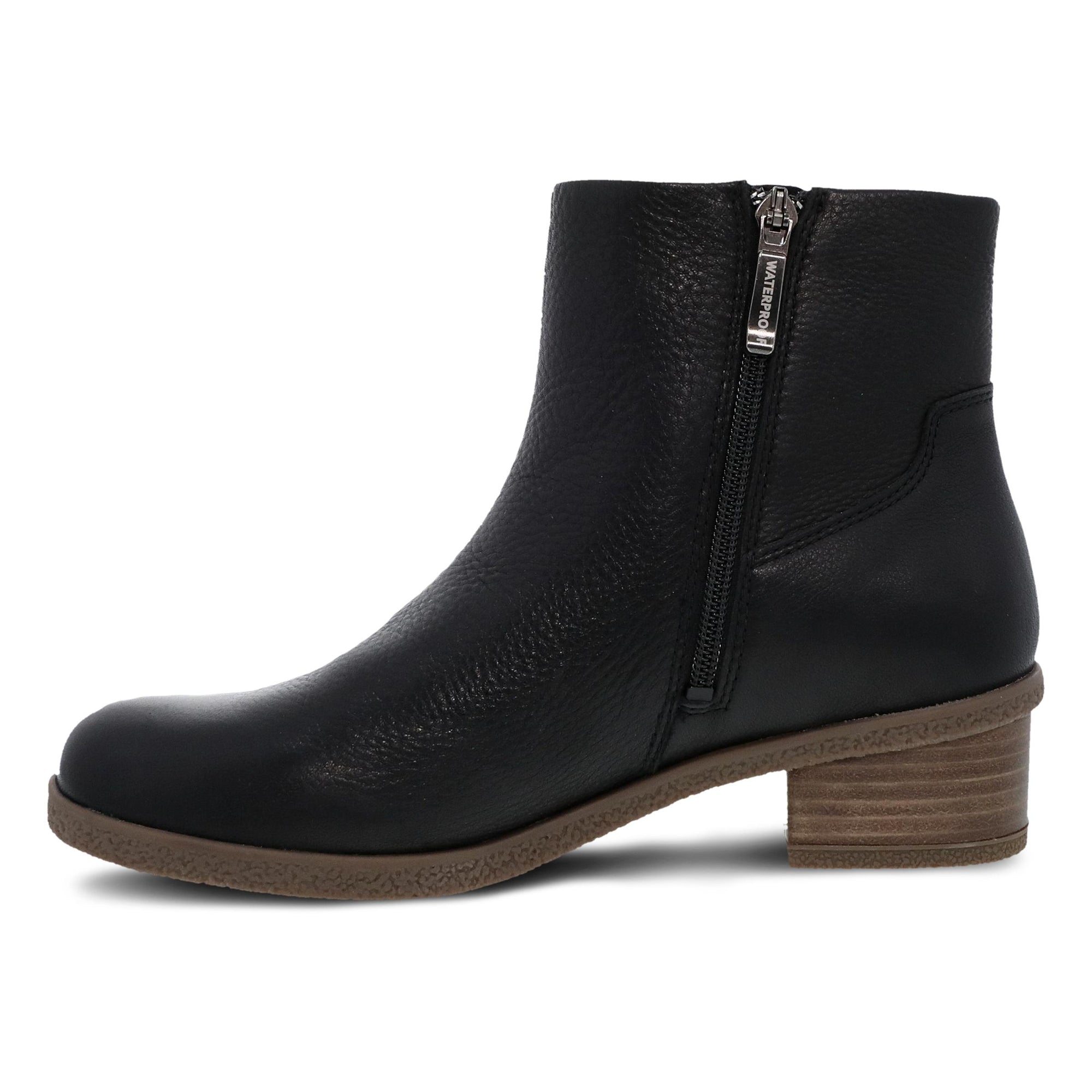 Side image of Daisie Black Waterproof Tumbled