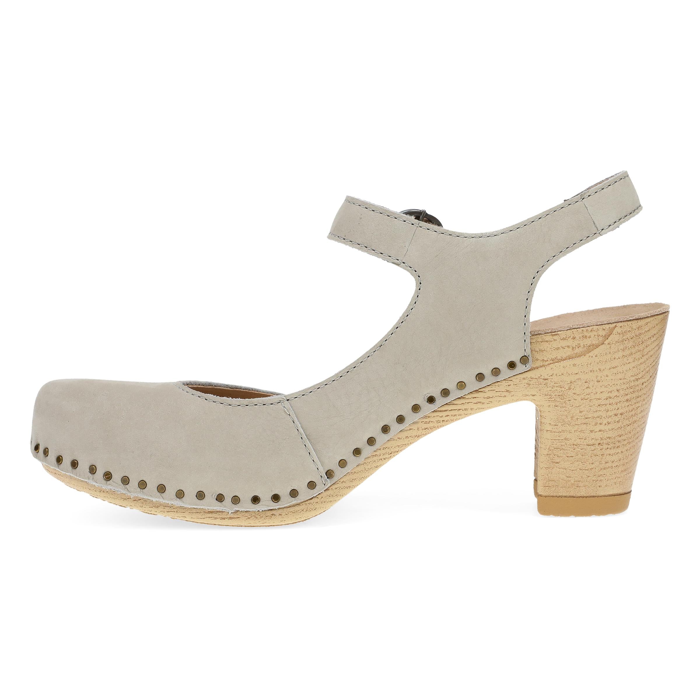 dansko taupe milled nubuck clog