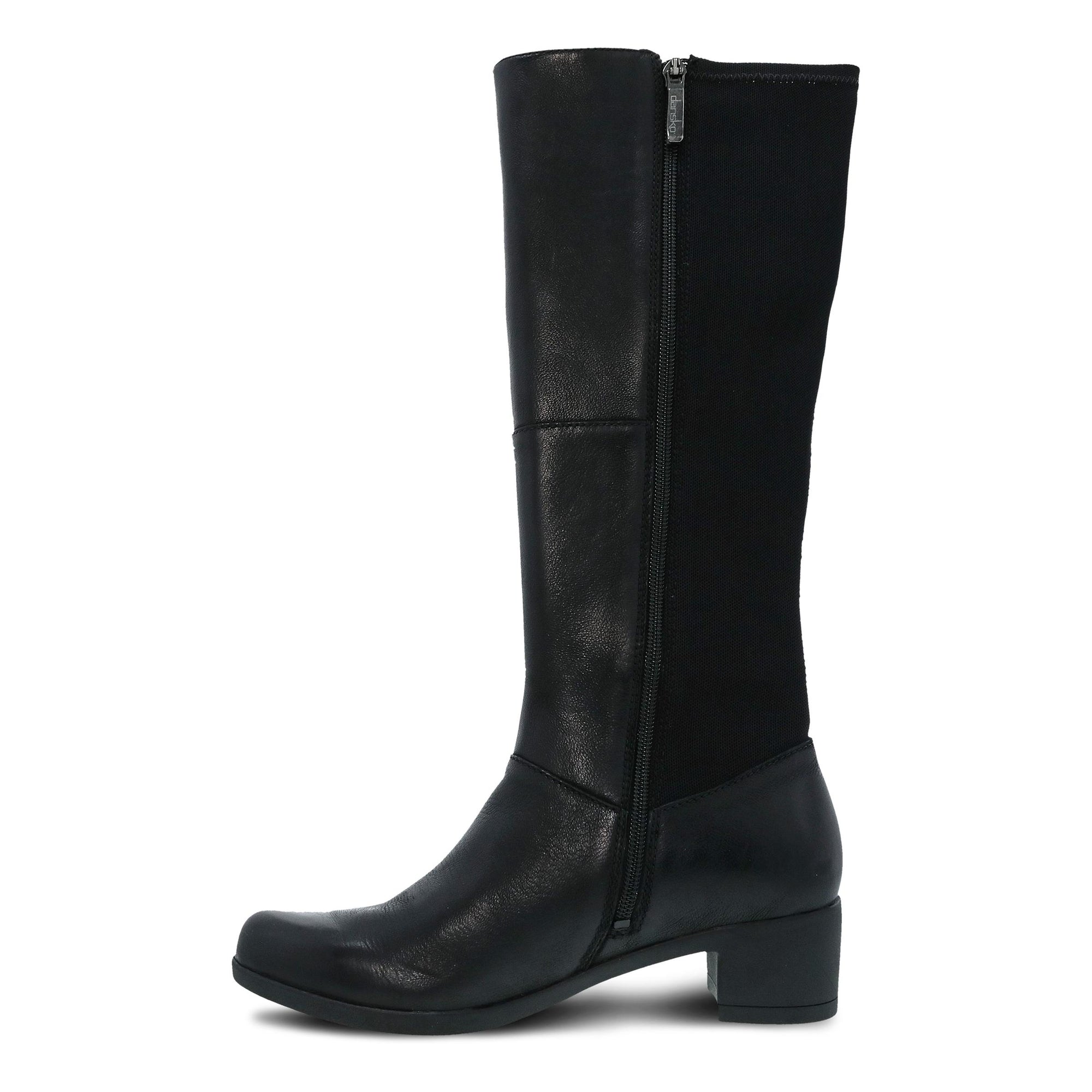 Side image of Celestine Black Burnished Nubuck