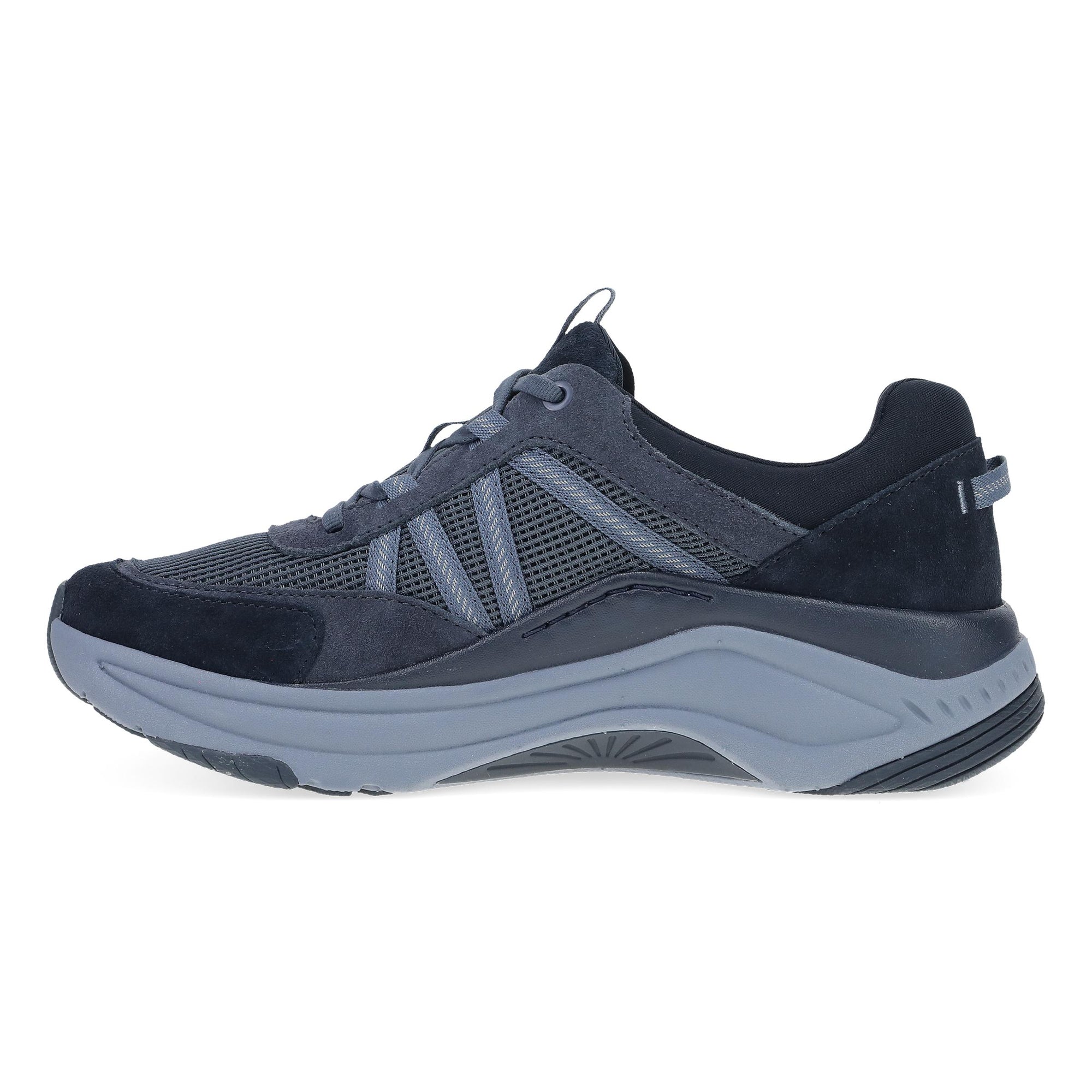 Side image of Poppy Navy Suede