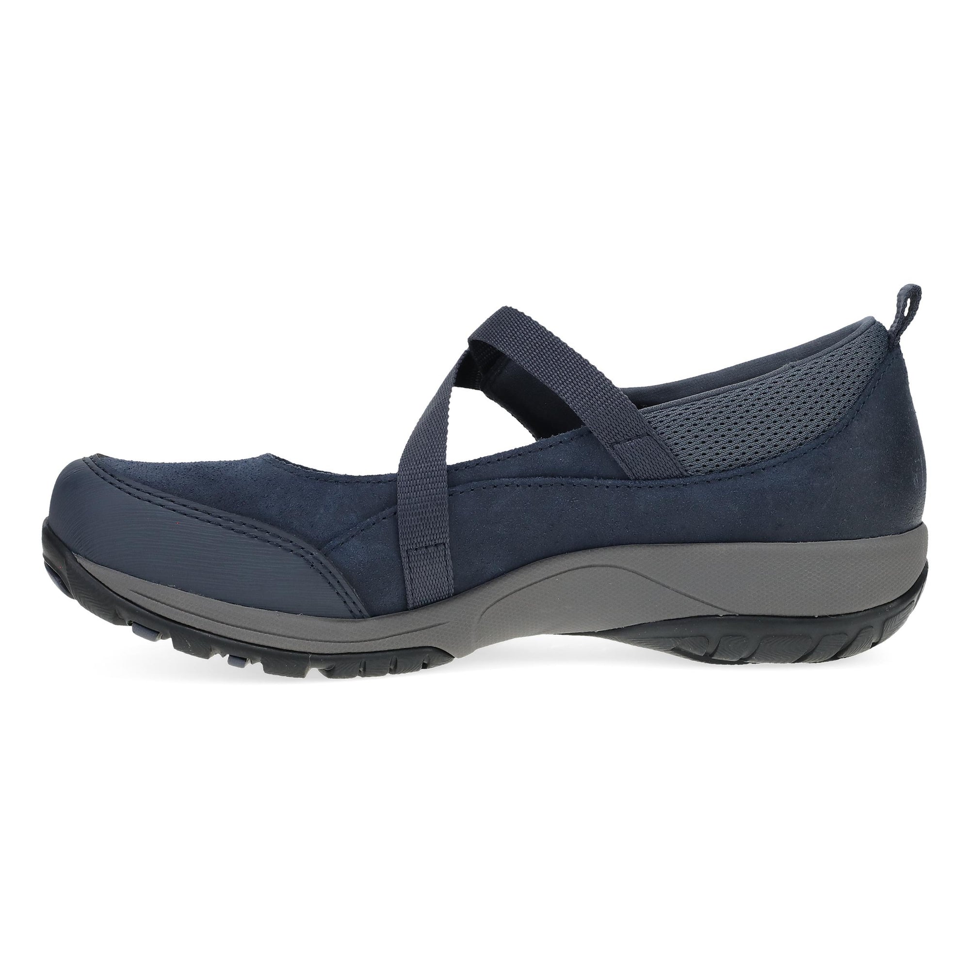 Side image of Primrose Navy Burnished Suede