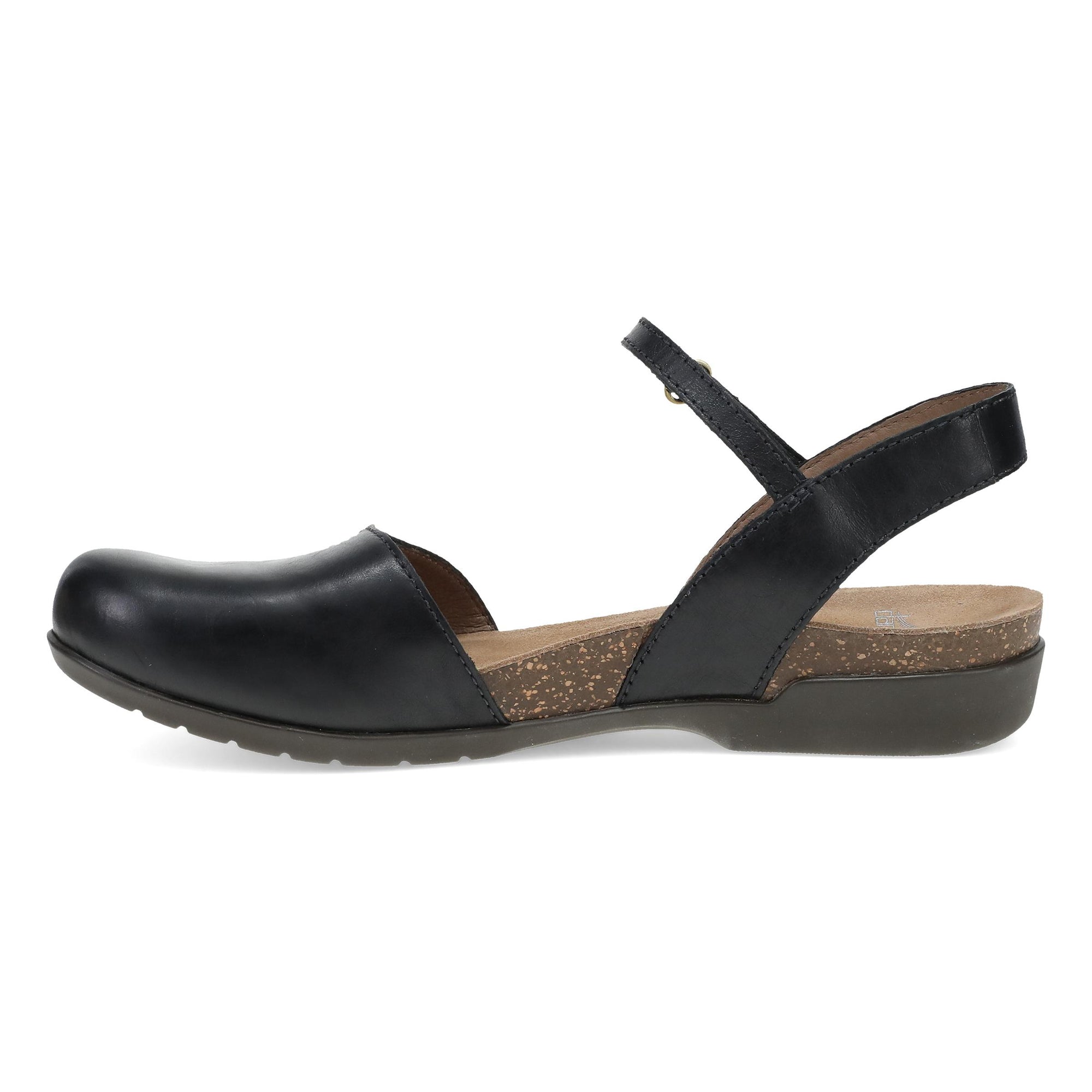 Side image of Rowan Wide Black Waxy Burnished
