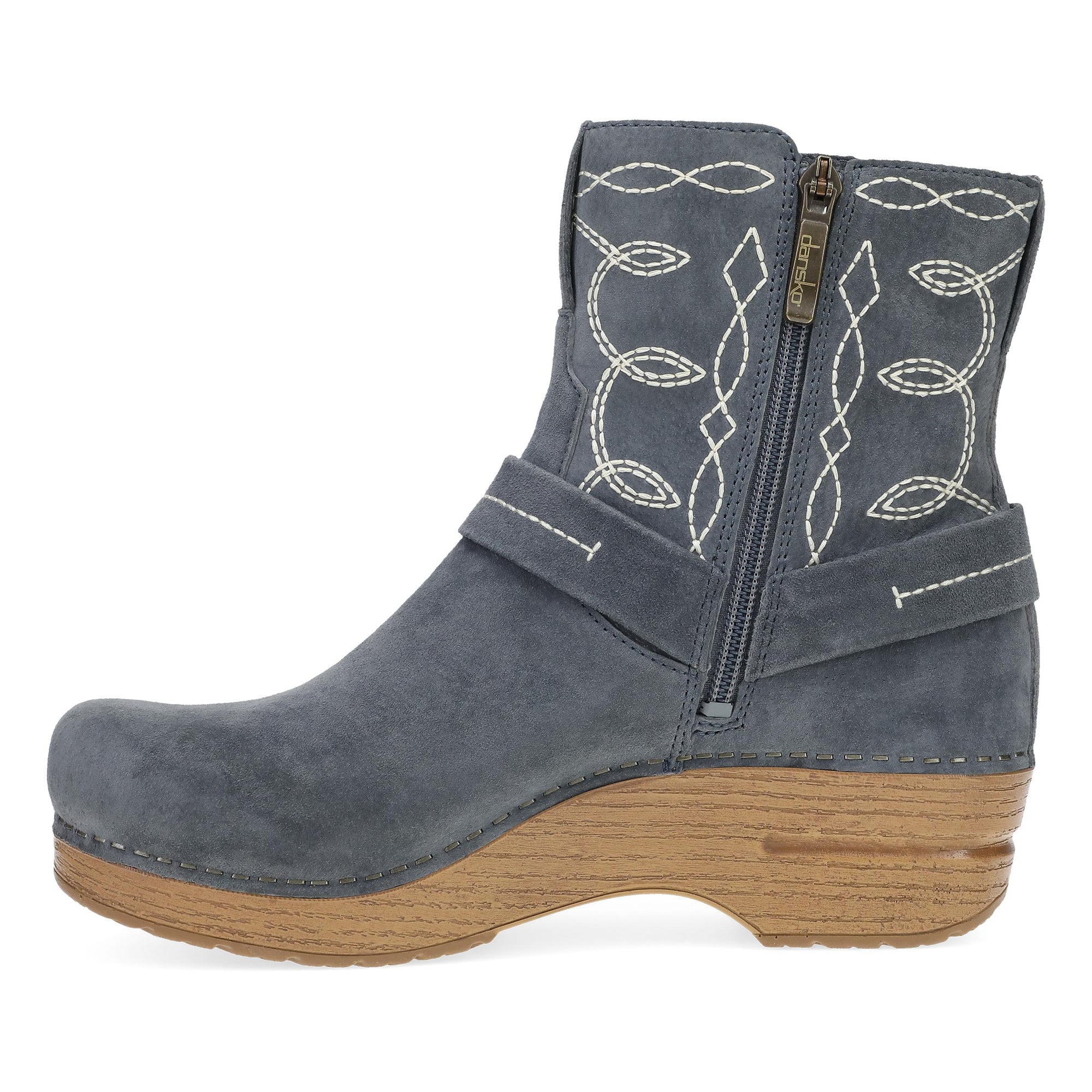 Side image of Shiloh Dusty Blue Nubuck