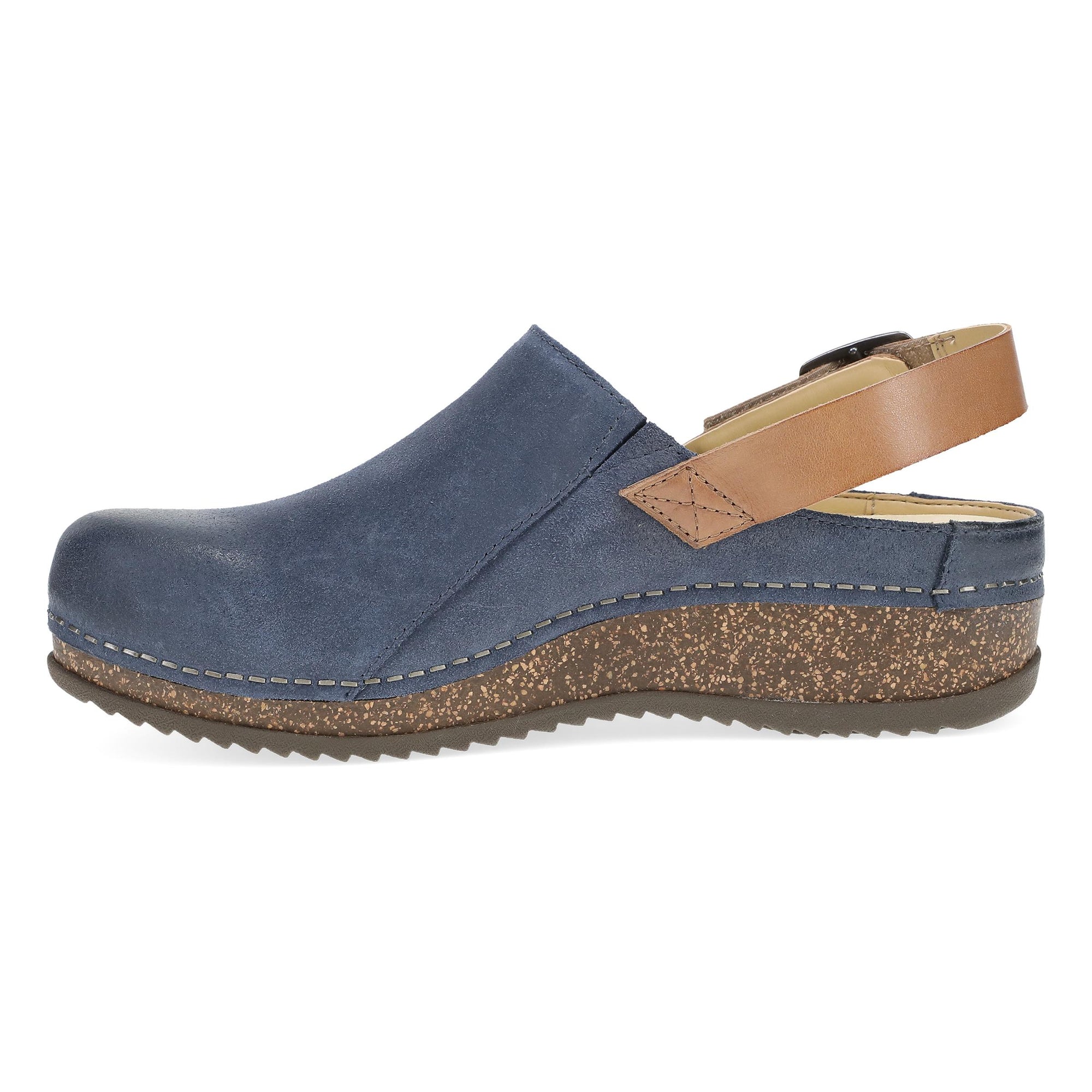 Side image of Merrin Blue Burnished Suede