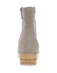 Heel image of Shiloh Taupe Suede Floral Embroidered