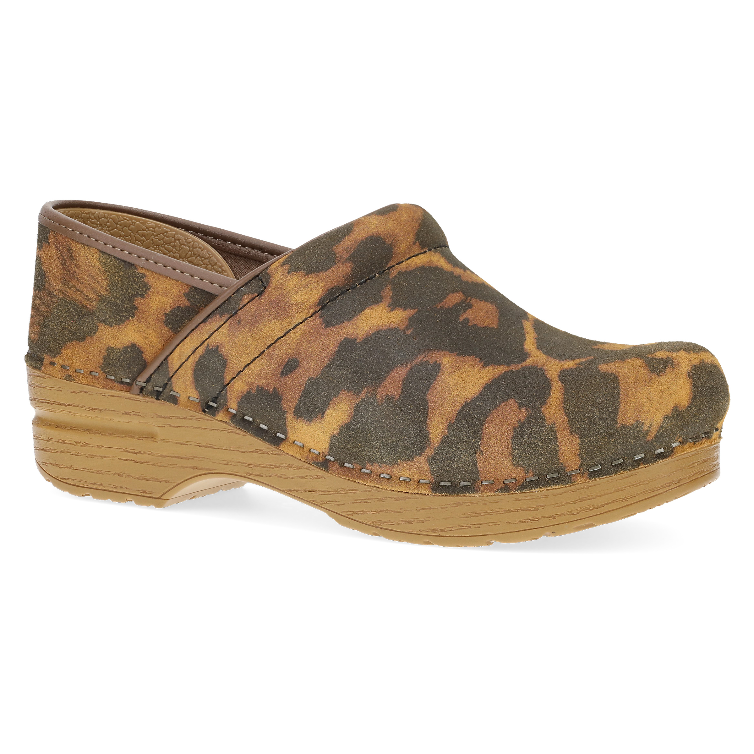 Professional Tan Leopard Suede Dansko