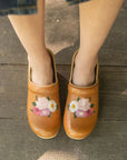 Professional Tan Floral Embroidered