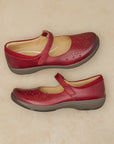 Stacy Wide Red Waxy Burnished