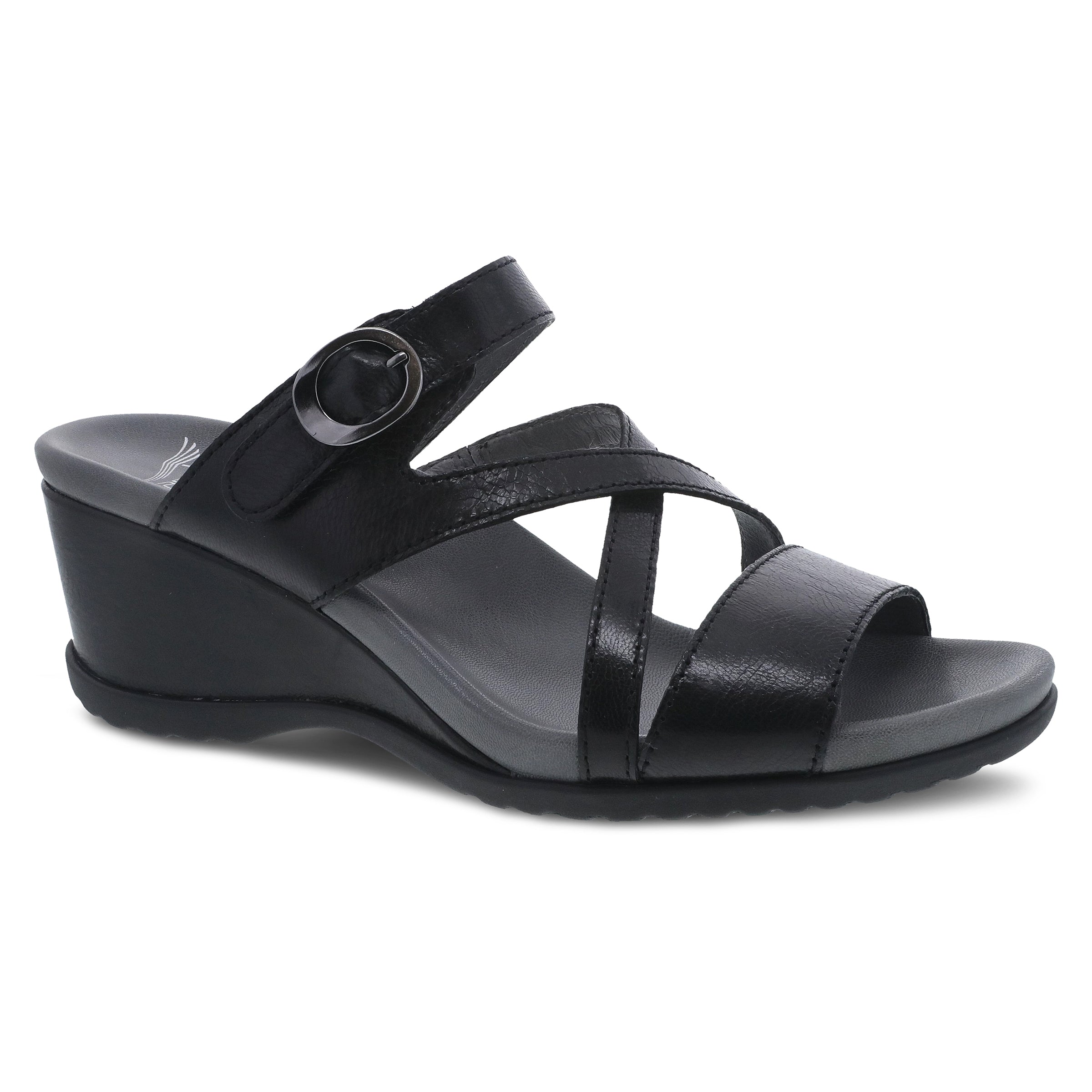 Ana Black Glazed Leather Dansko