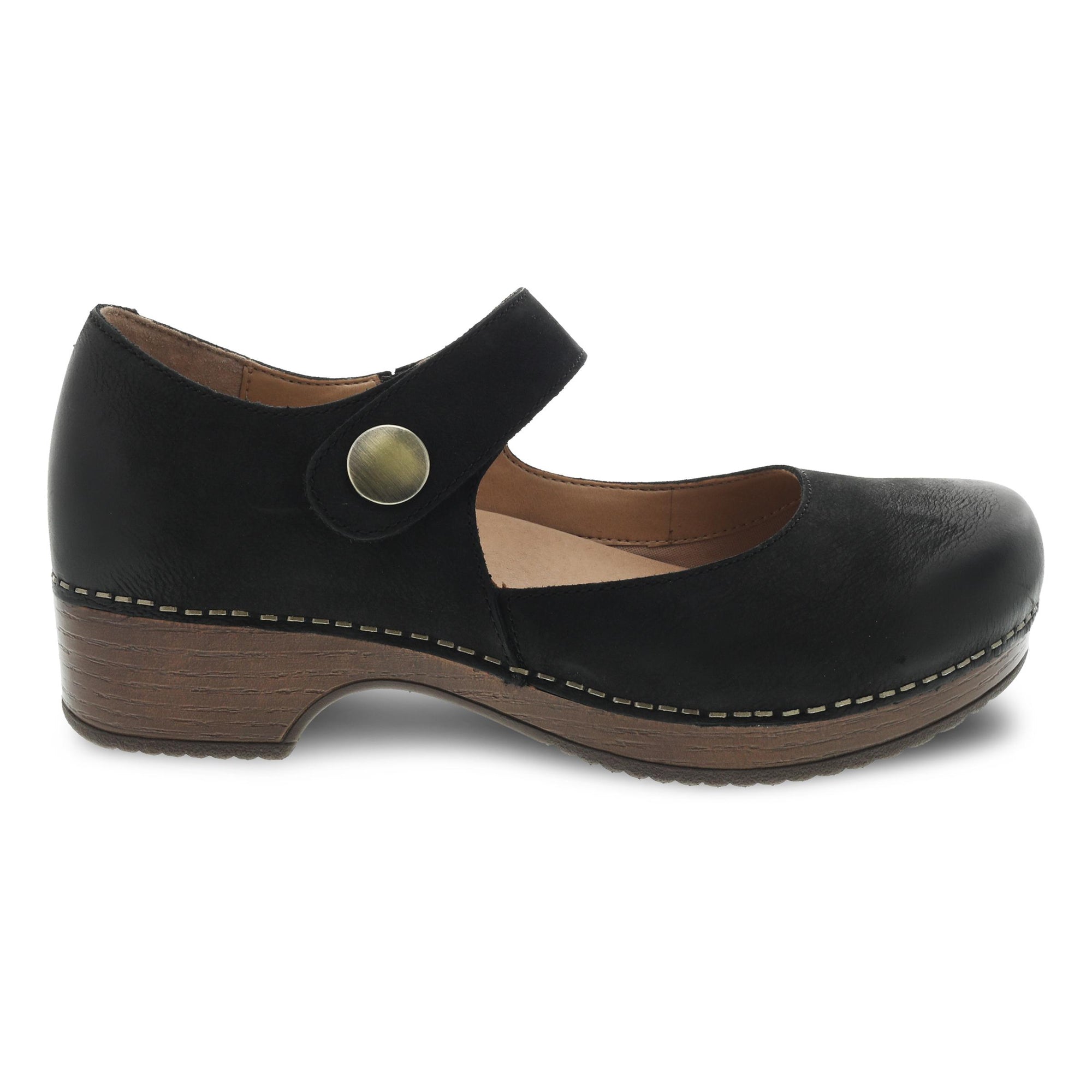 Side image of Beatrice Black Burnished Nubuck