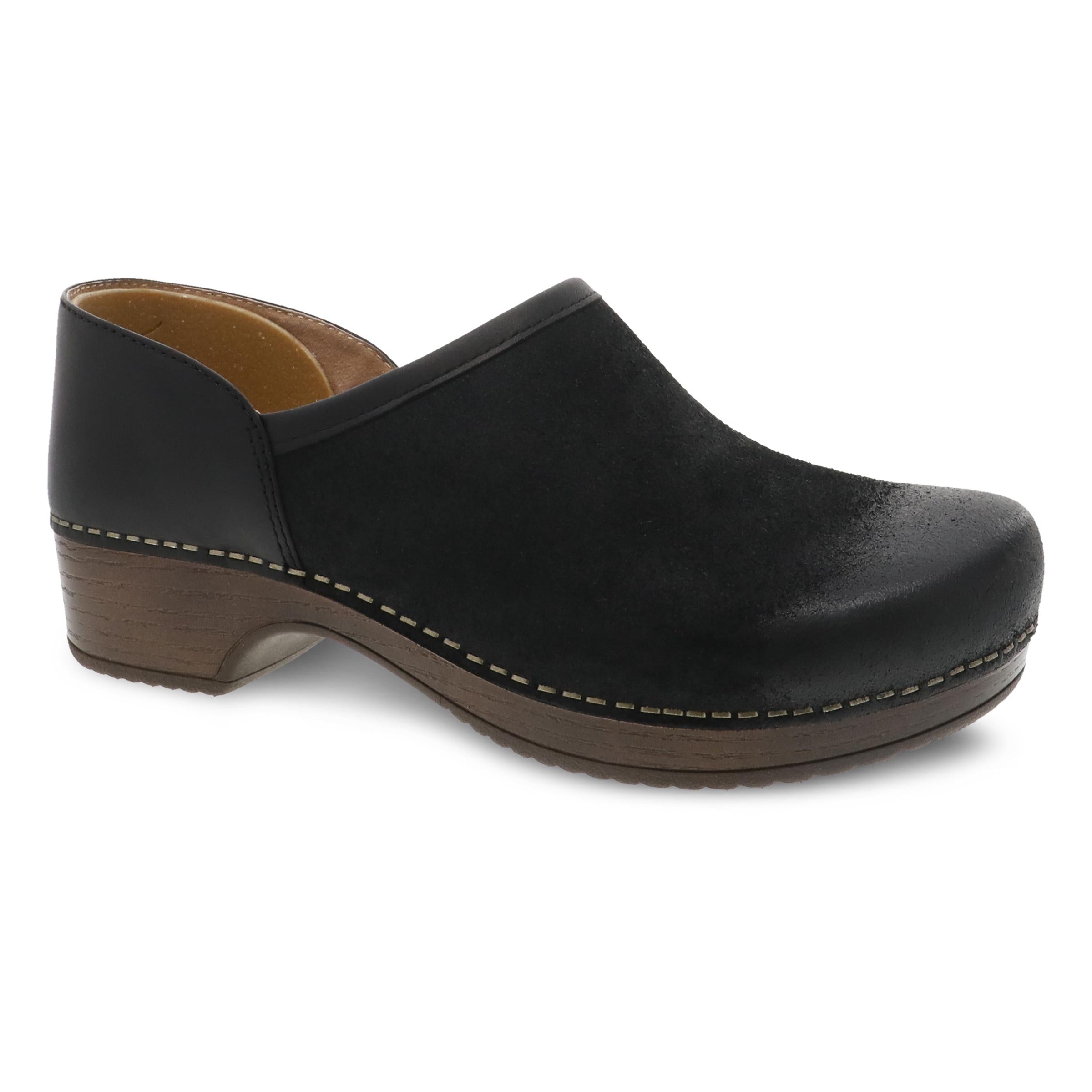 Brenna Black Burnished Suede – Dansko