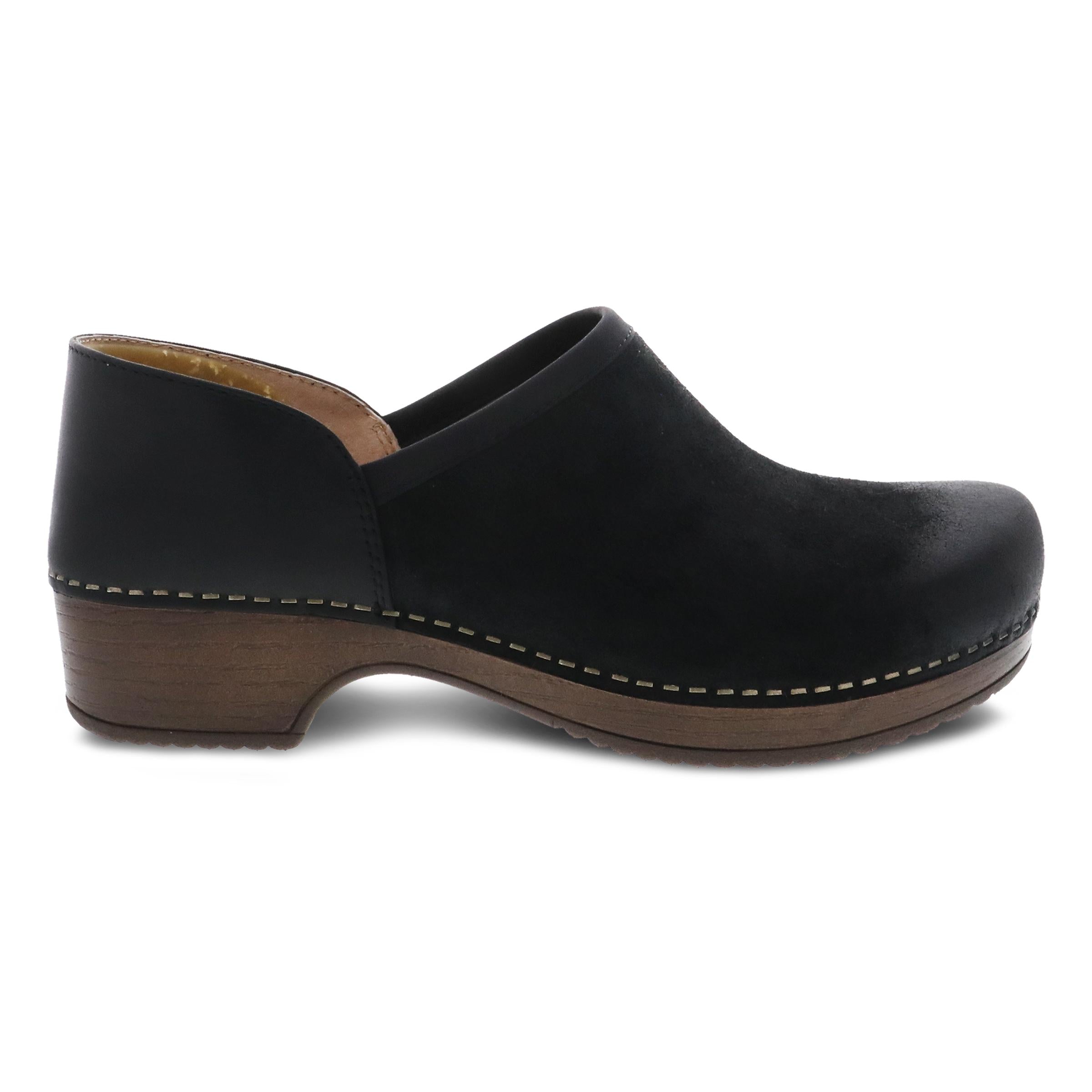 Brenna Black Burnished Suede – Dansko