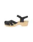 Side image of Margreta Mary Jane Clog Black Leather