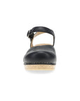 Toe image of Margreta Mary Jane Clog Black Leather
