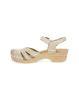 Side image of Margreta Mary Jane Clog Biscotti Leather