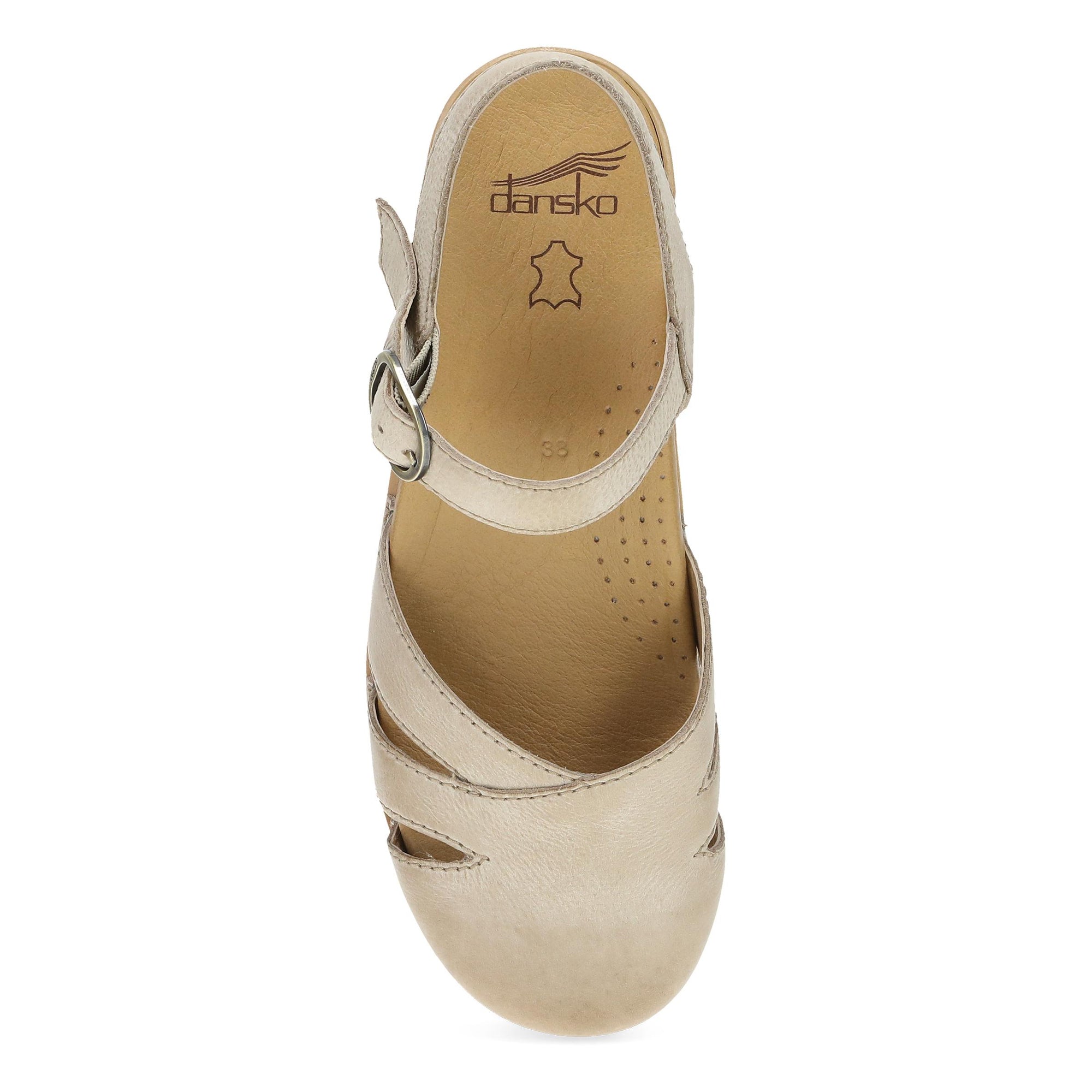 Top image of Margreta Mary Jane Clog Biscotti Leather