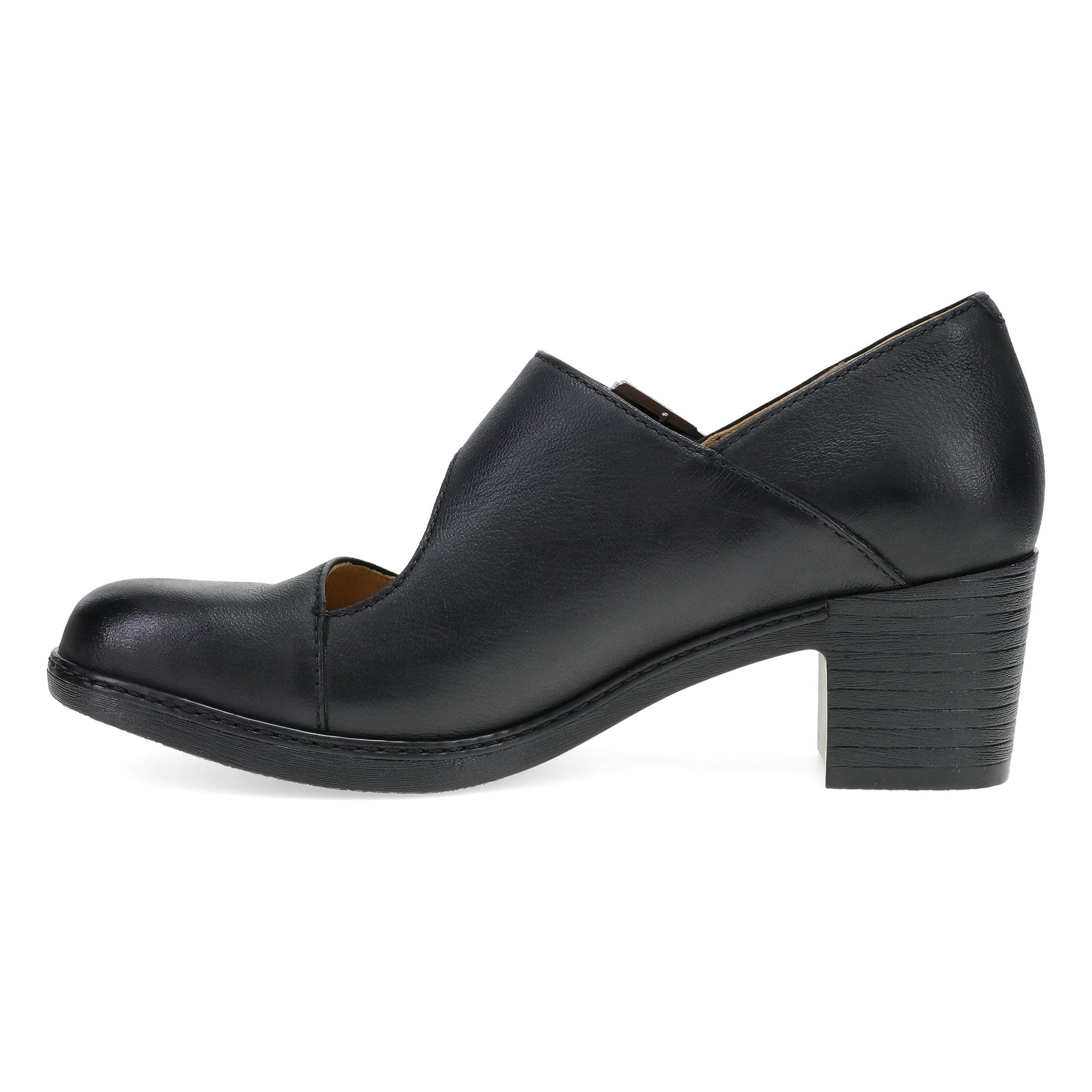 Side image of Marigold Black Leather