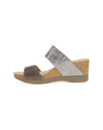 Side image of Shannon Pewter/Taupe Leather