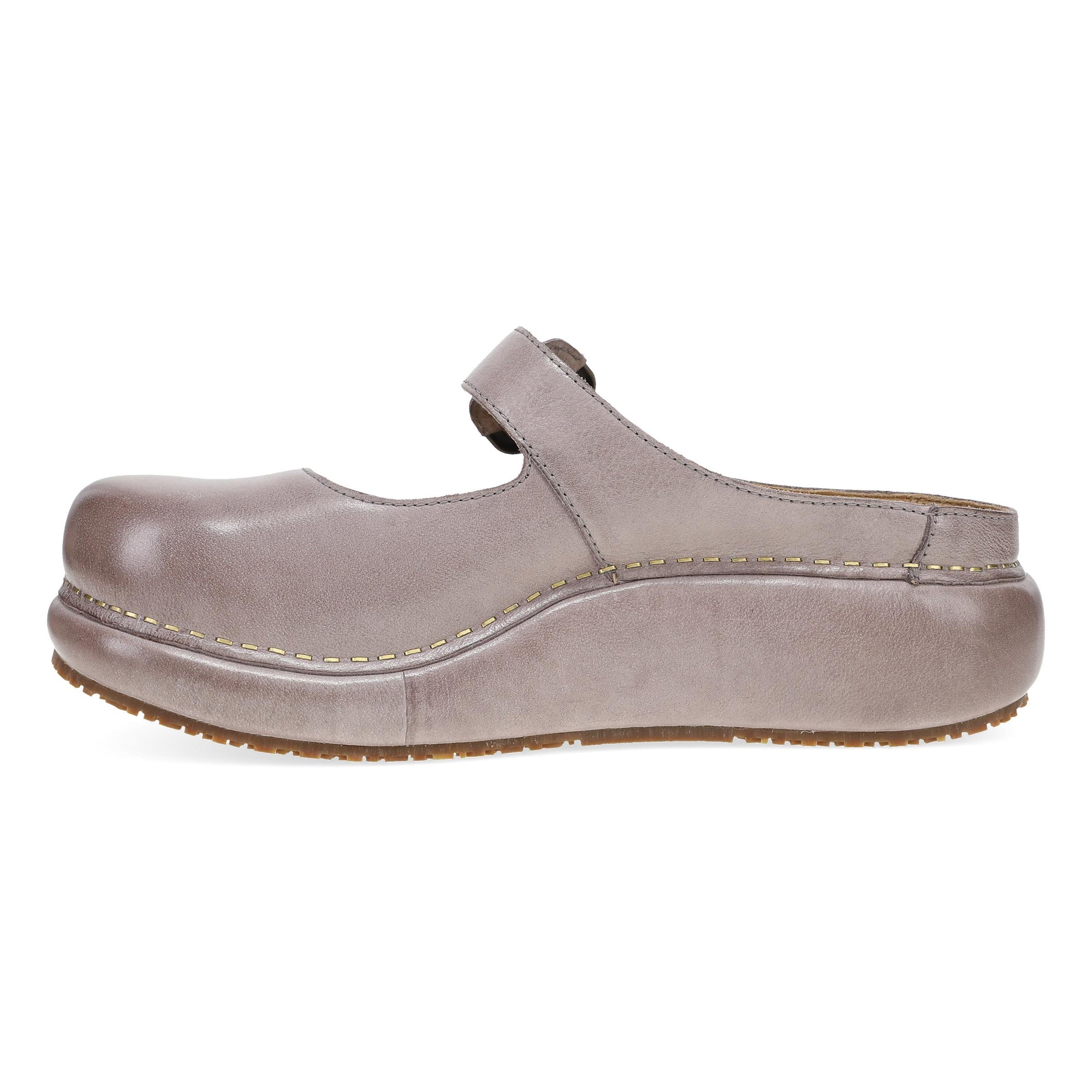 Side image of Kimberly Clog Dusty Lilac Leather