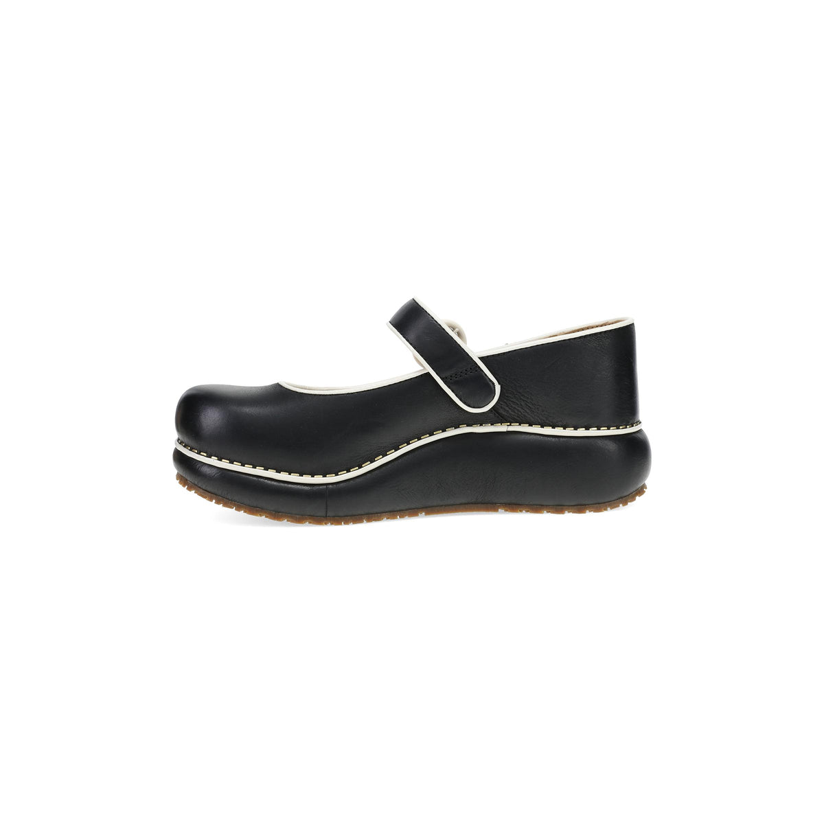Side image of Kennedy Mary Jane Clog Black/Ivory