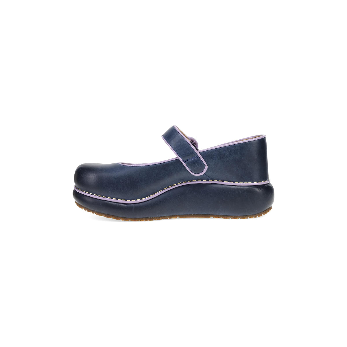Side image of Kennedy Mary Jane Clog Navy/Lilac