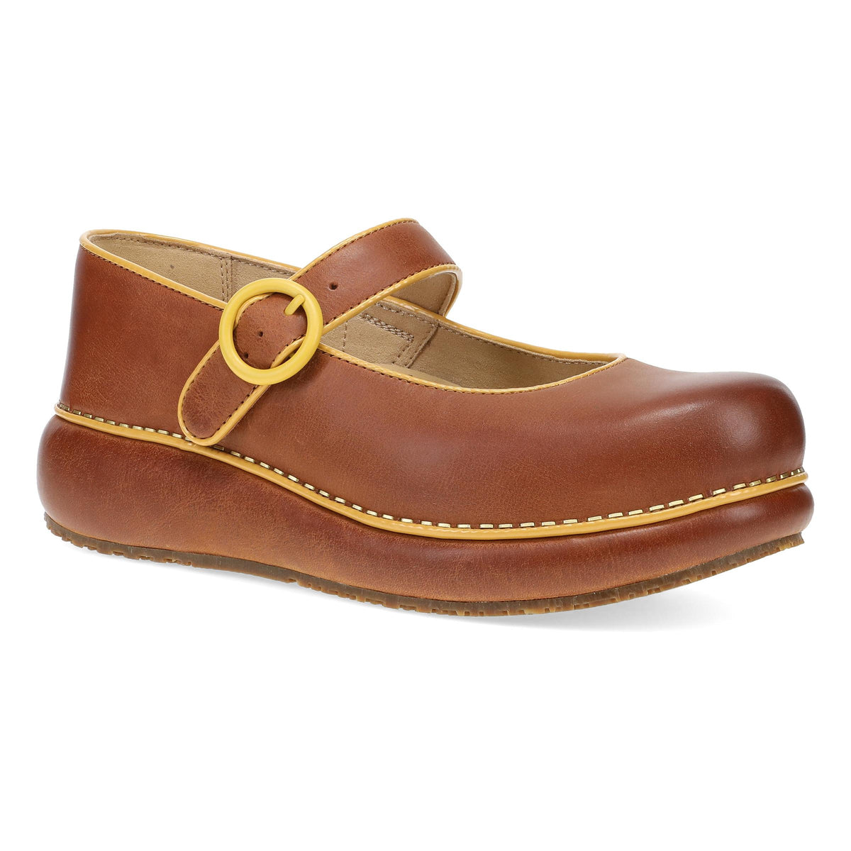 Primary image of Kennedy Mary Jane Clog Luggage/Mustard