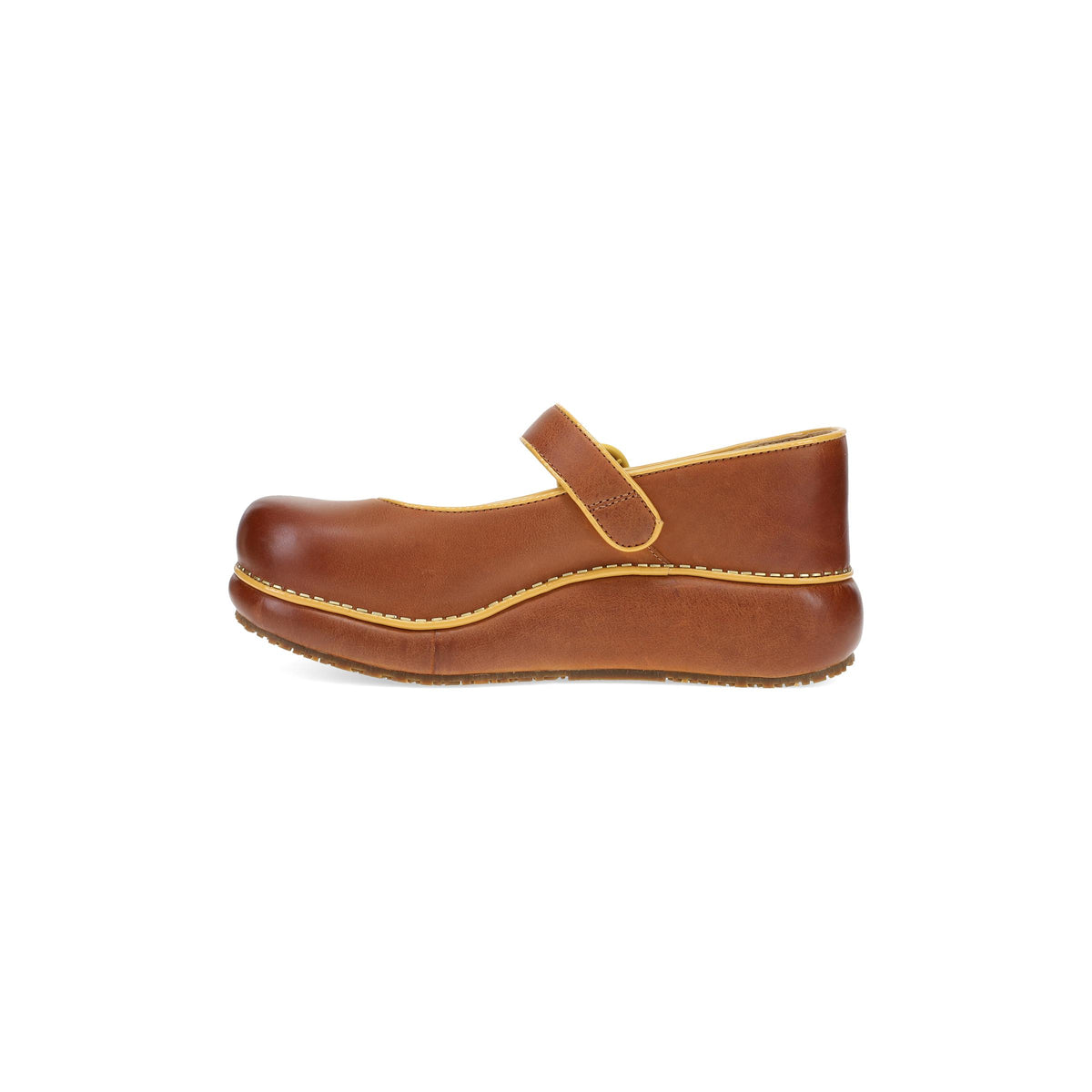 Side image of Kennedy Mary Jane Clog Luggage/Mustard