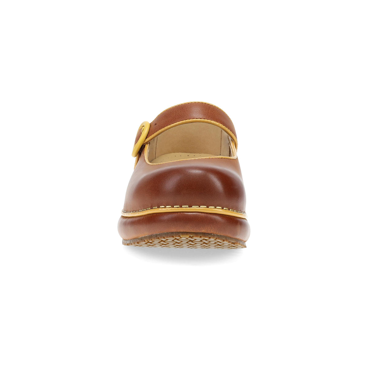 Toe image of Kennedy Mary Jane Clog Luggage/Mustard