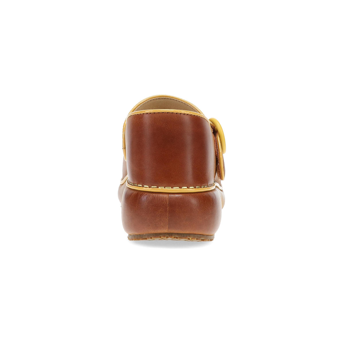 Heel image of Kennedy Mary Jane Clog Luggage/Mustard