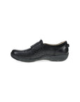Side image of Sallie Wide Black Waxy Burnished