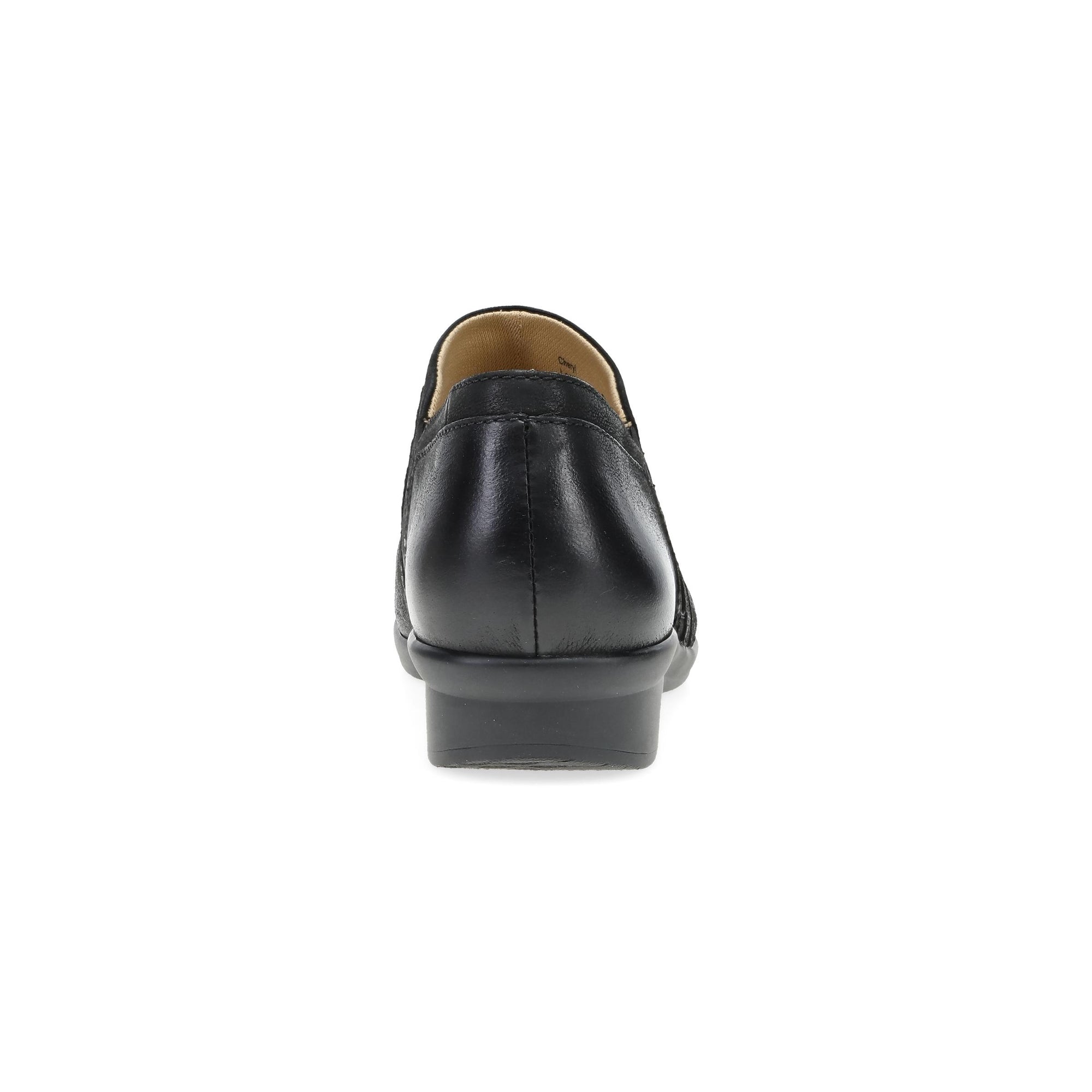 Heel image of Cheryl Wide Black Burnished Nubuck