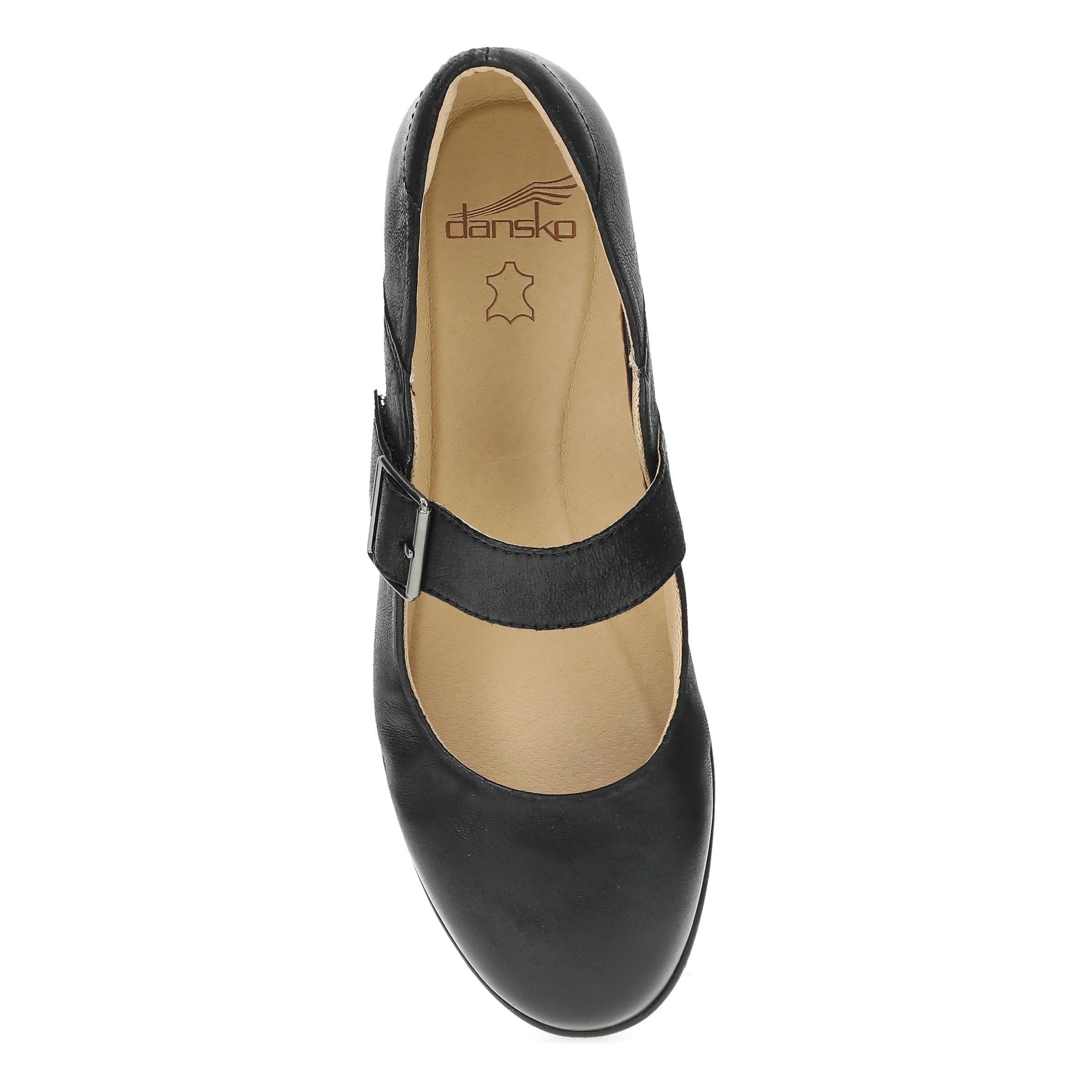 Collette Wide Black Burnished Nubuck – Dansko