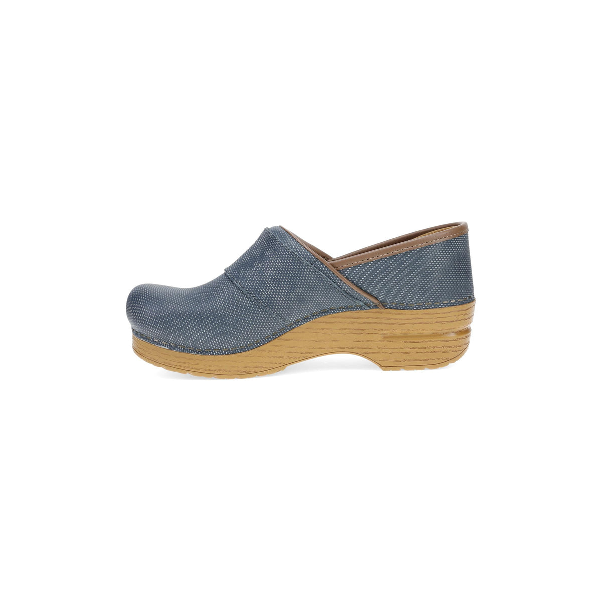 Side image of Professional Button Clog Denim Leather