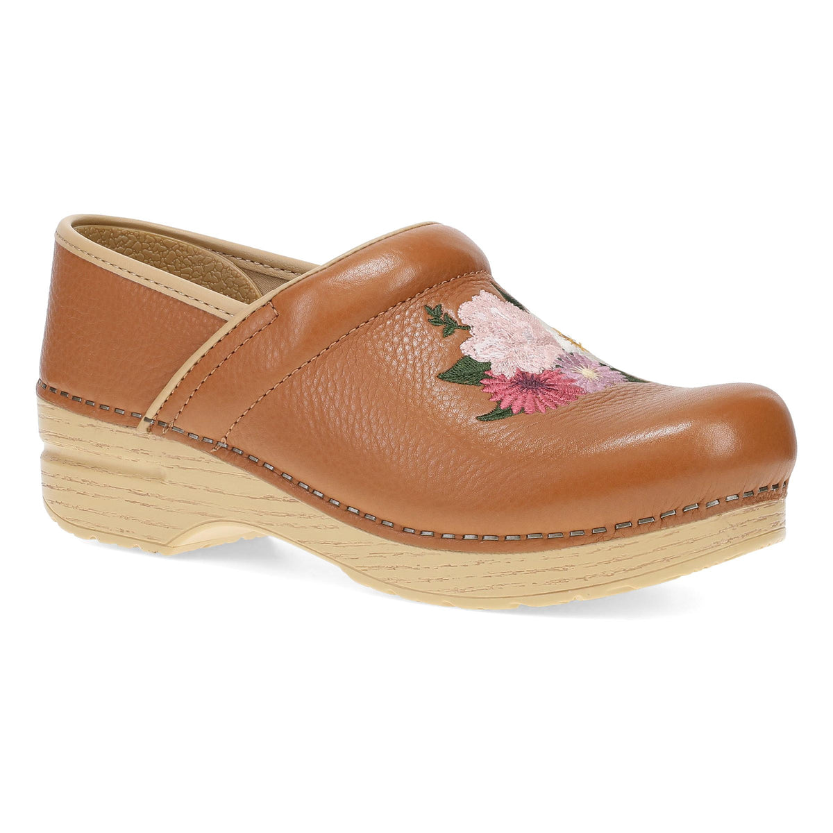 Primary image of Professional Clog Tan Floral Embroidered