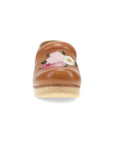 Toe image of Professional Clog Tan Floral Embroidered