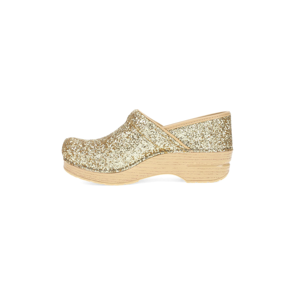 Side image of Professional Clog Gold Glitter