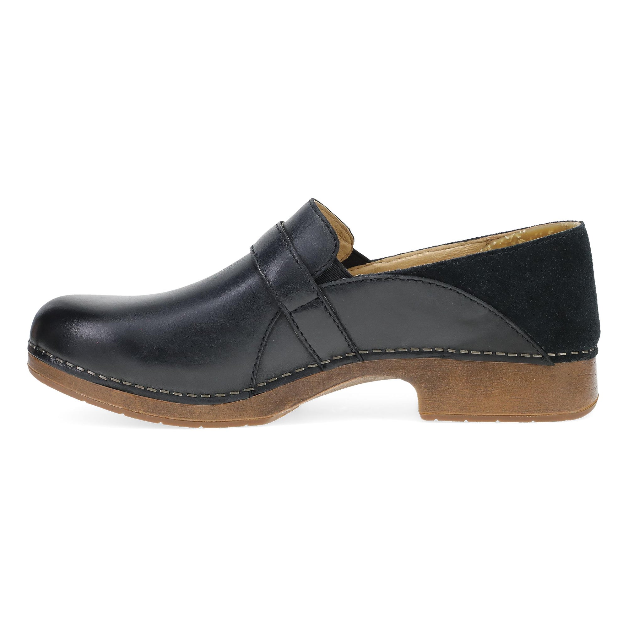 Side image of Margaret Black Burnished Calf