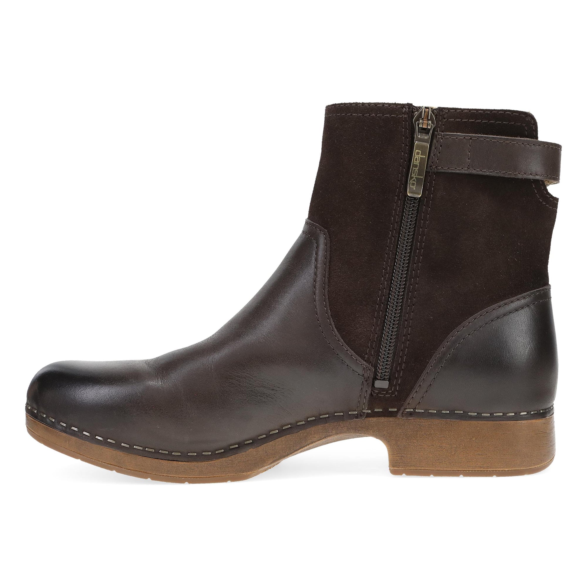 Side image of Monique Chocolate Burnished Calf