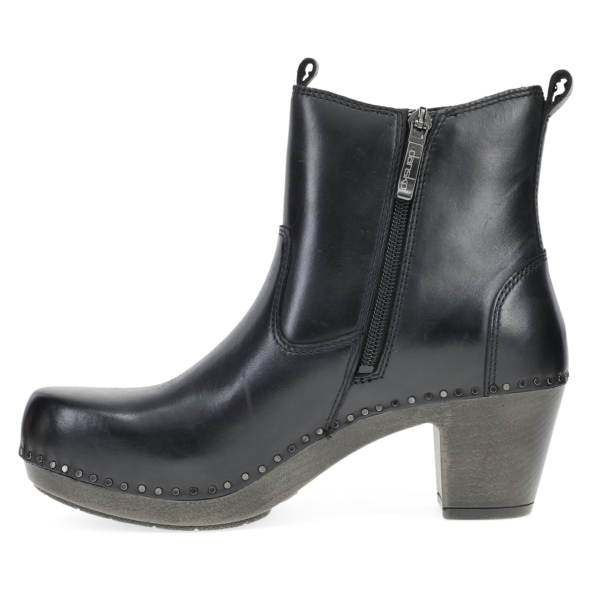 Side image of Shayna Black Burnished Calf