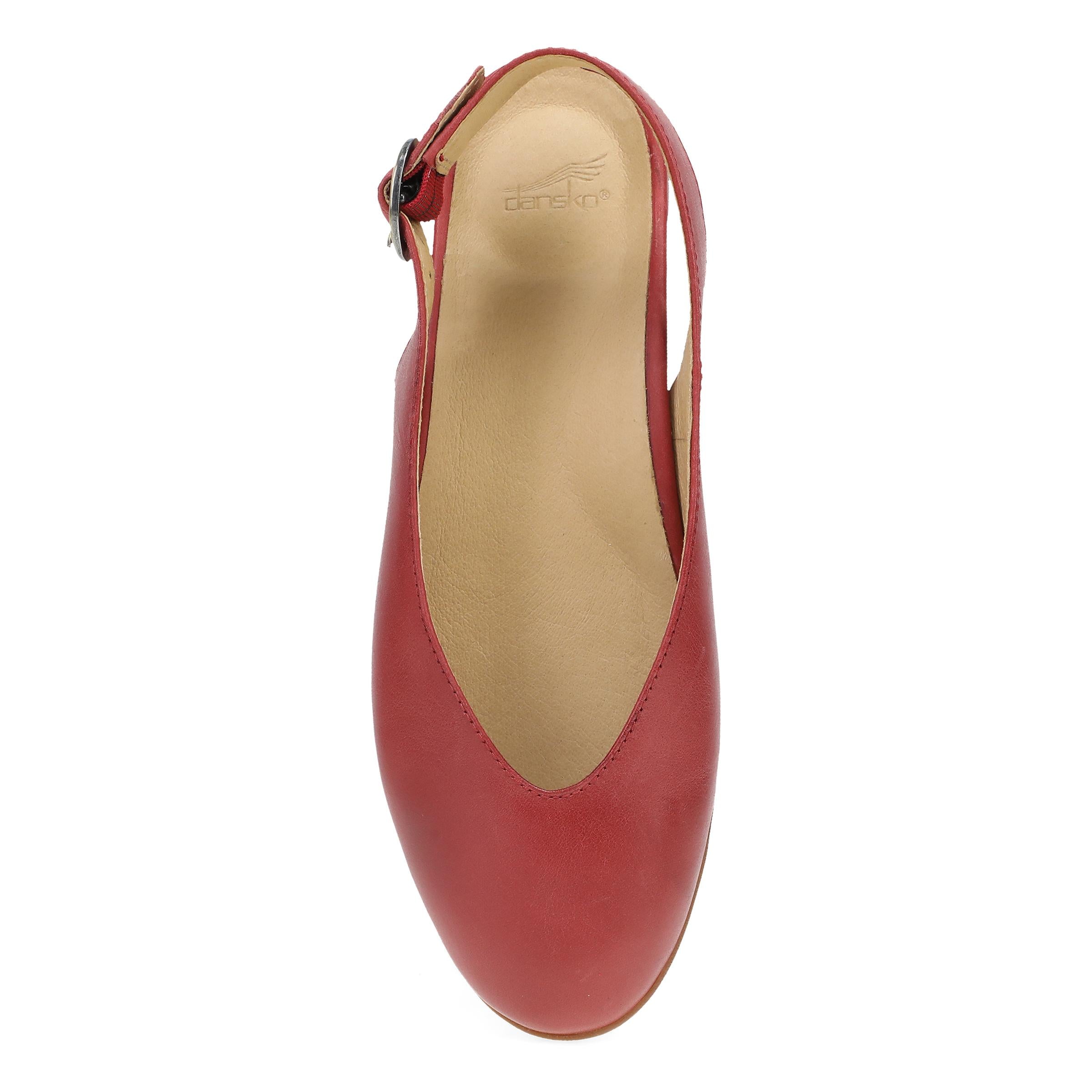 Lea Red Burnished Nappa – Dansko
