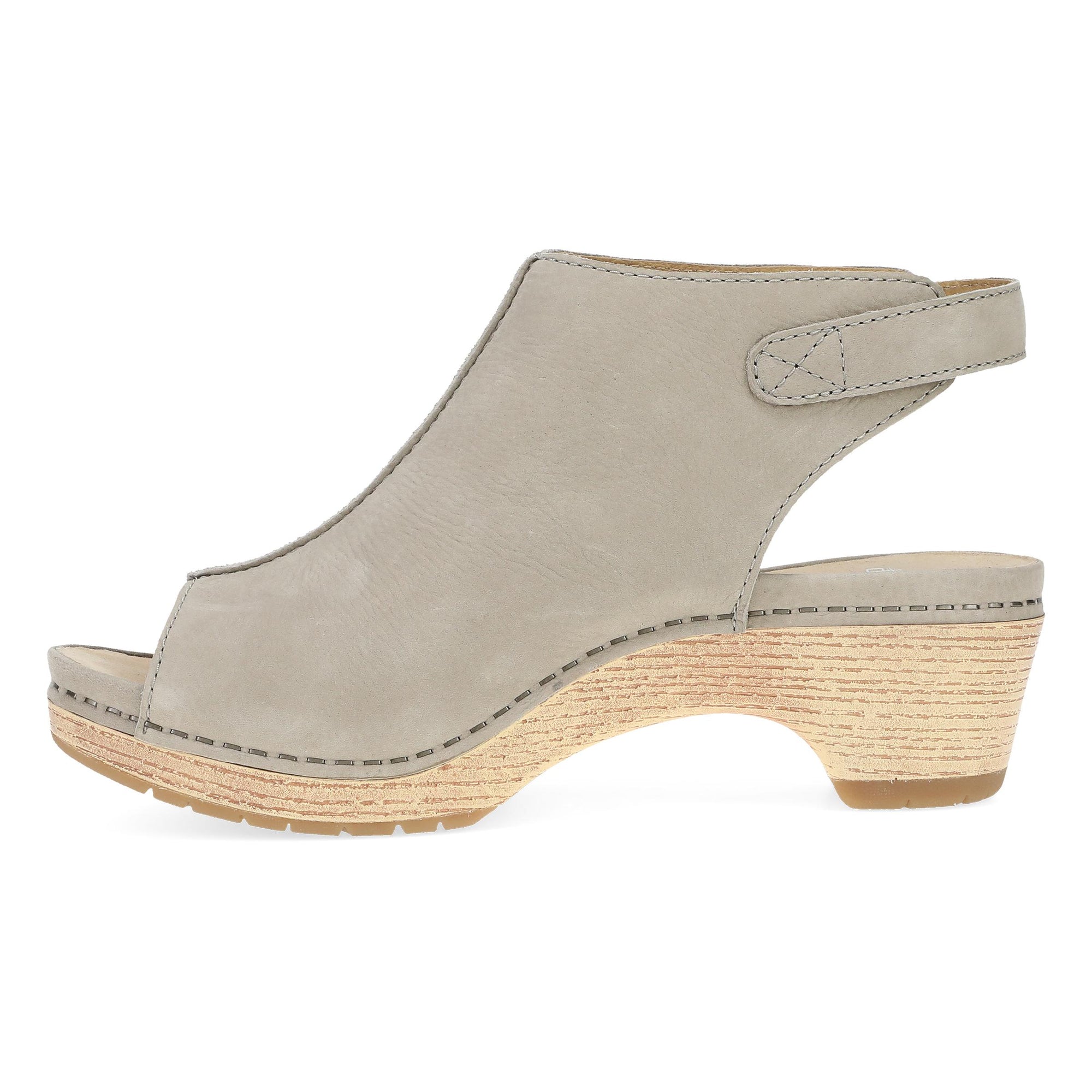 Side image of Lizzy Taupe Milled Nubuck