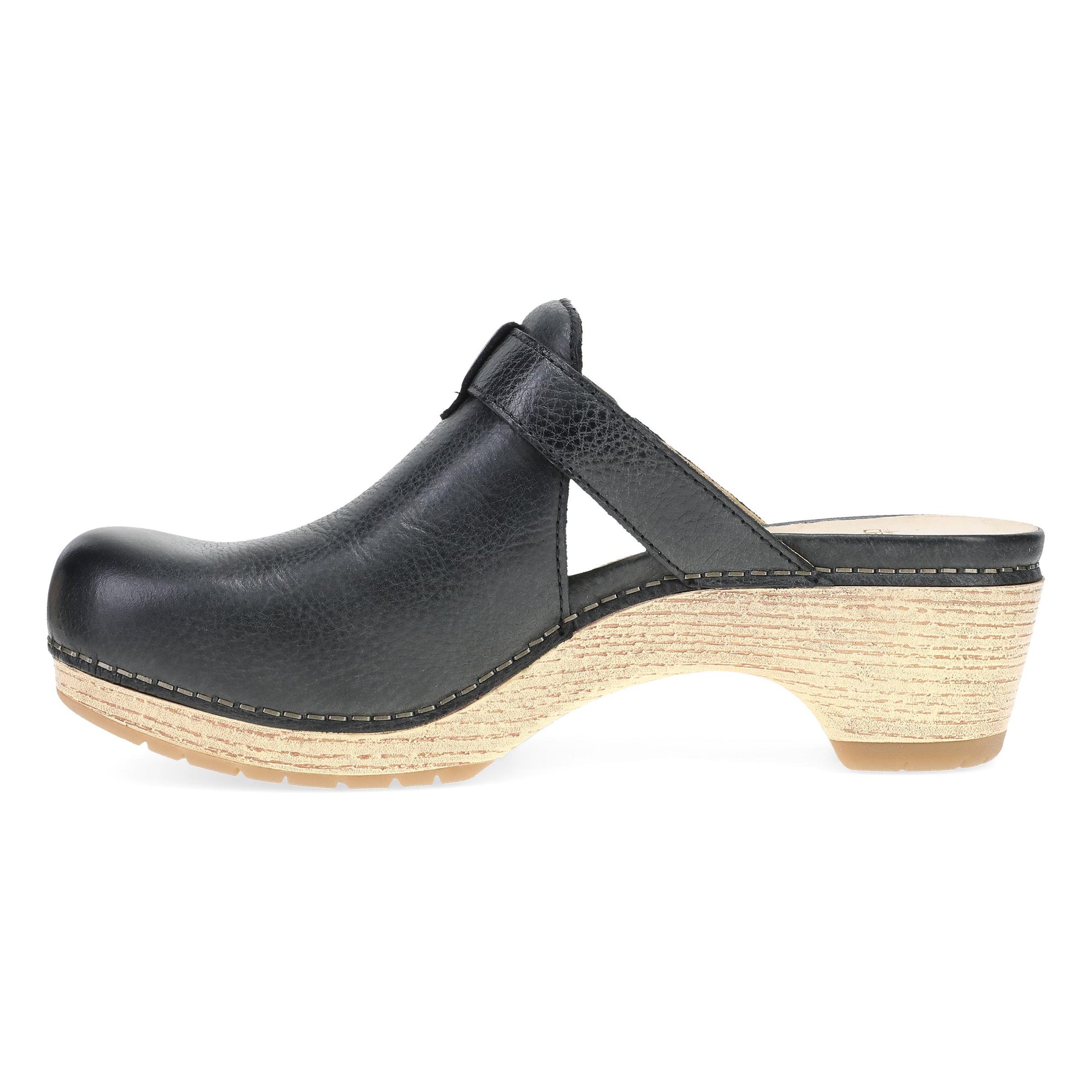 Side image of Leandra Clog Black Leather