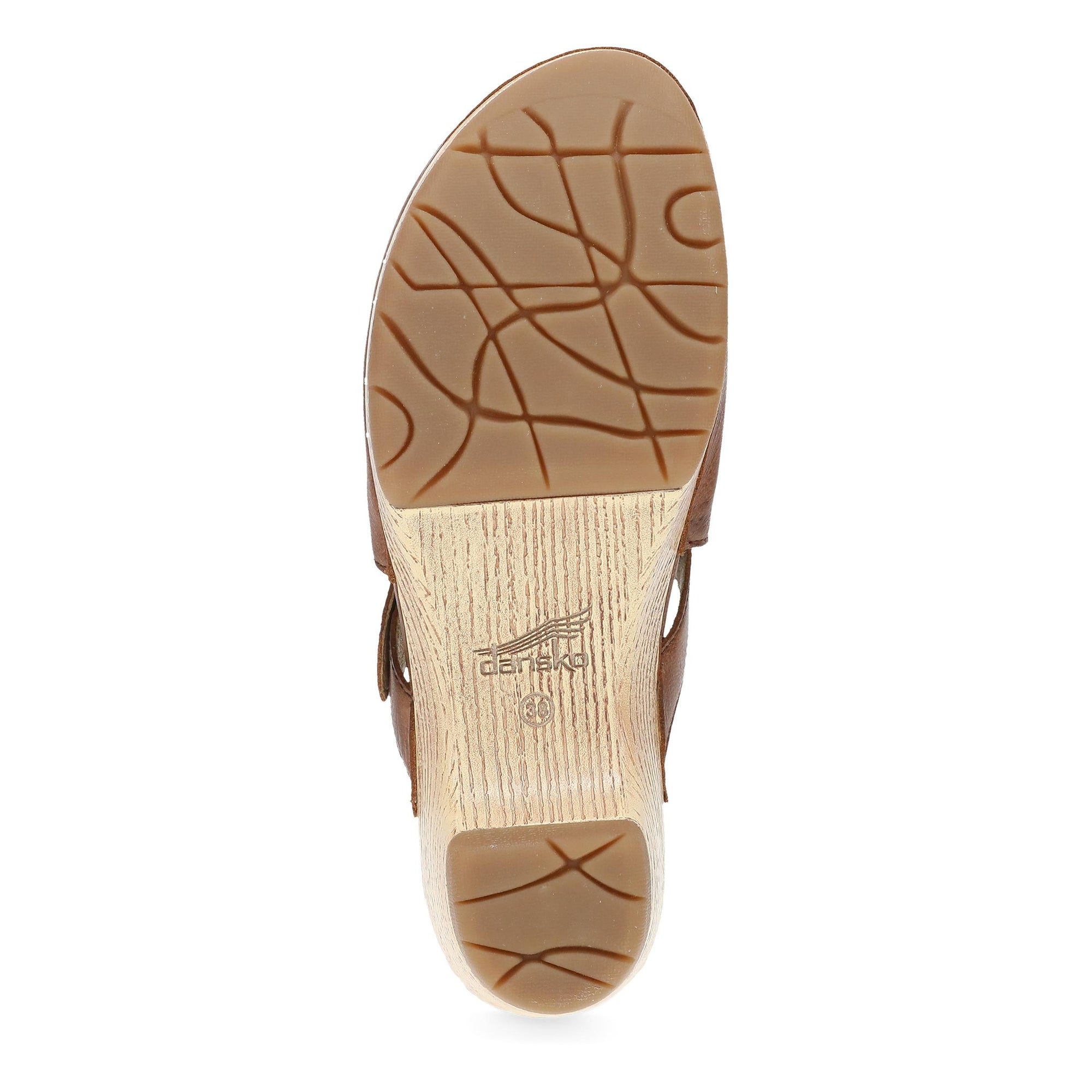 Bottom image of Leandra Clog Brown Leather